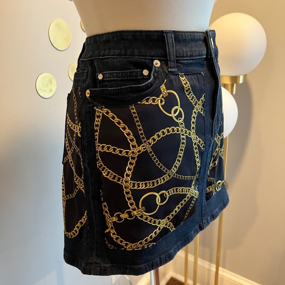 NWT MICHAEL Michael Kors Women Blue Denim Mini Skirt - Picture 5 of 8